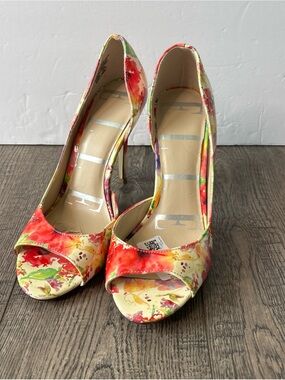Elle Multicolor Floral Open-Toe Stiletto Heels